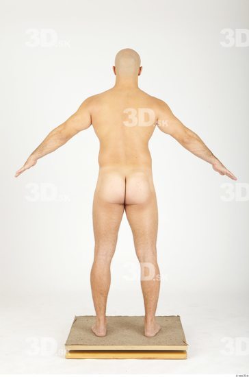 Whole Body Man Nude Casual Chubby Bald Studio photo references