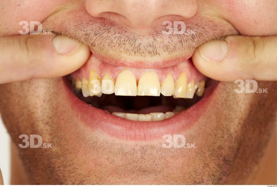 Whole Body Teeth Man Casual Chubby Bald Studio photo references