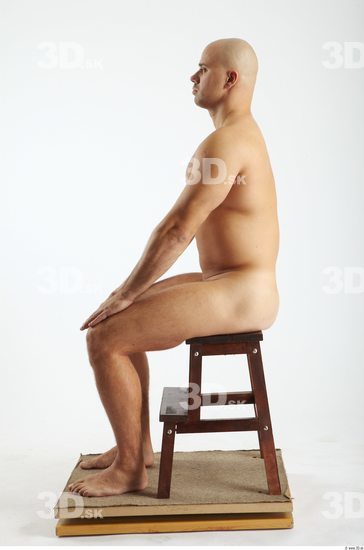 Whole Body Man Artistic poses White Nude Chubby Bald