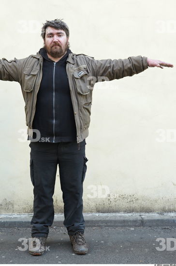 Whole Body Man T poses White Casual Overweight Bearded