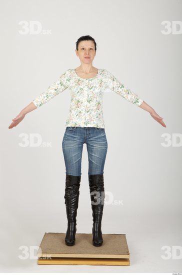 Whole Body Woman Animation references Casual Slim Studio photo references