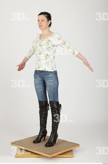 Whole Body Woman Animation references Casual Slim Studio photo references