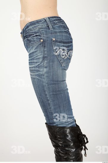 Thigh Whole Body Woman Casual Jeans Slim Studio photo references