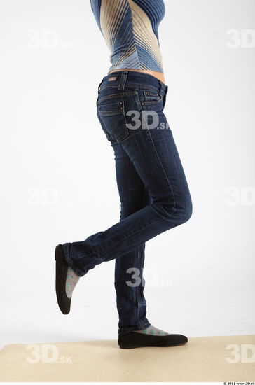 Leg Woman Animation references White Casual Jeans Average