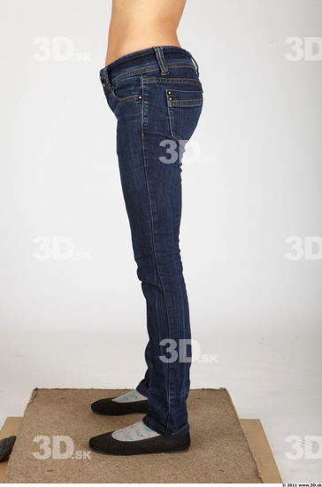 Leg Whole Body Woman Animation references Casual Jeans Average Studio photo references