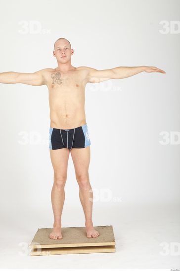 Whole Body Man Animation references T poses Tattoo Casual Underwear Pants Athletic Studio photo references