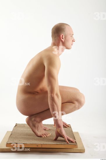 Whole Body Man Nude Casual Athletic Studio photo references