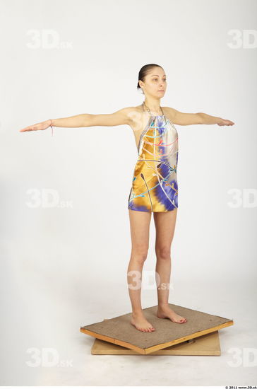 Whole Body Woman Animation references T poses Casual Dress Slim Studio photo references