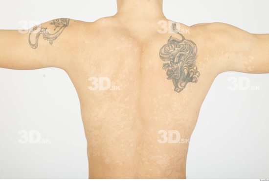 Whole Body Back Man Animation references Tattoo Nude Casual Slim Studio photo references