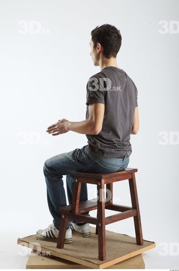 Whole Body Man Artistic poses White Casual Slim