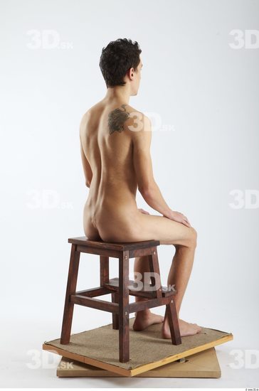 Whole Body Man Artistic poses White Tattoo Nude Slim