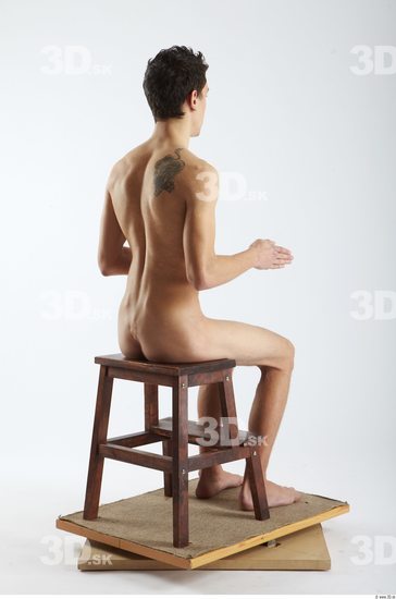 Whole Body Man Artistic poses White Tattoo Nude Slim