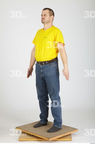 Whole Body Man Animation references Casual Overweight Studio photo references