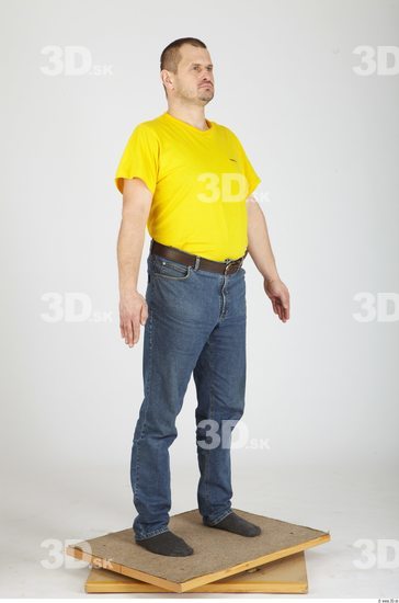 Whole Body Man Animation references Casual Overweight Studio photo references