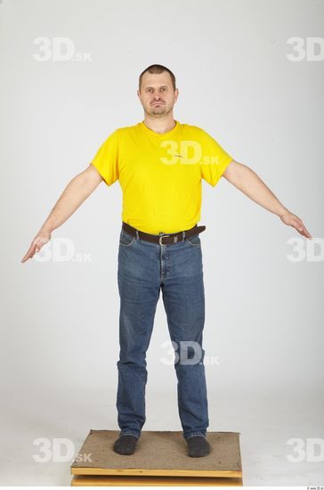 Whole Body Man Animation references Casual Overweight Studio photo references