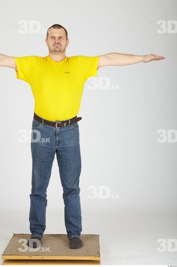 Whole Body Man Animation references T poses Casual Overweight Studio photo references