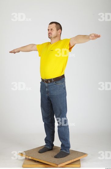 Whole Body Man Animation references T poses Casual Overweight Studio photo references