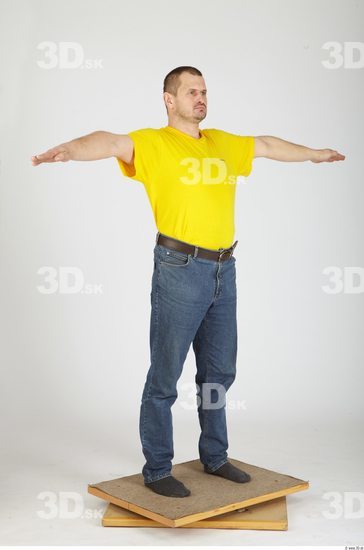 Whole Body Man Animation references T poses Casual Overweight Studio photo references