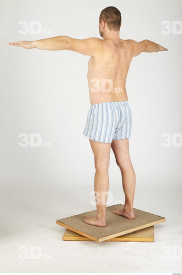 Whole Body Man Animation references T poses Casual Underwear Pants Overweight Studio photo references