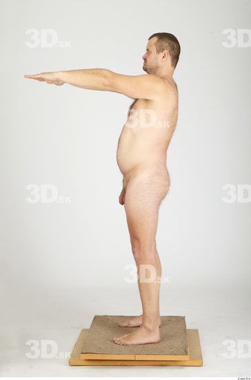 Whole Body Man Animation references Hairy Nude Casual Overweight Studio photo references