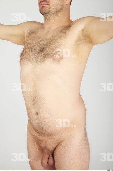 Upper Body Whole Body Man Animation references Hairy Nude Casual Overweight Studio photo references