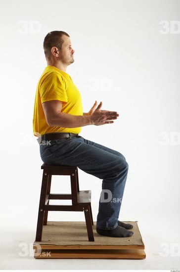 Whole Body Man Artistic poses White Casual Overweight