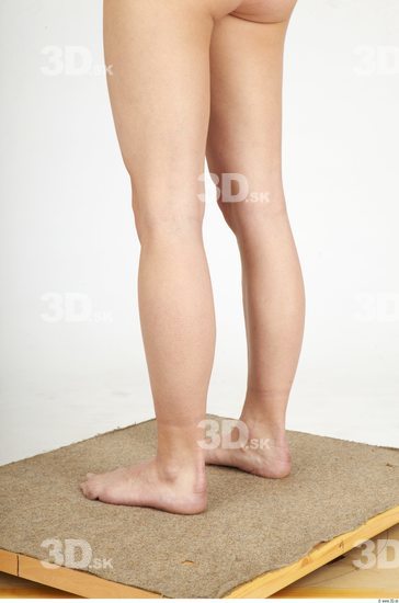 Calf Whole Body Woman Nude Slim Studio photo references