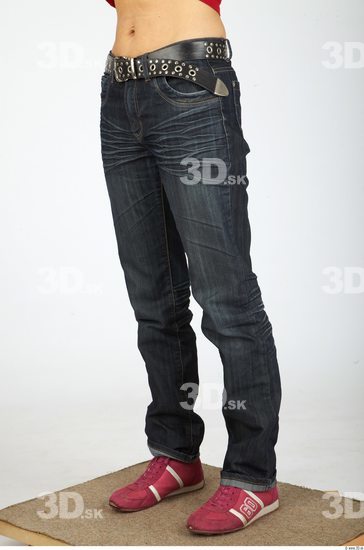 Leg Whole Body Woman Casual Jeans Slim Studio photo references