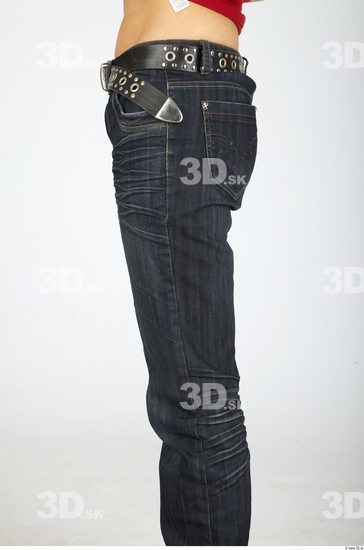 Thigh Whole Body Woman Casual Jeans Slim Studio photo references