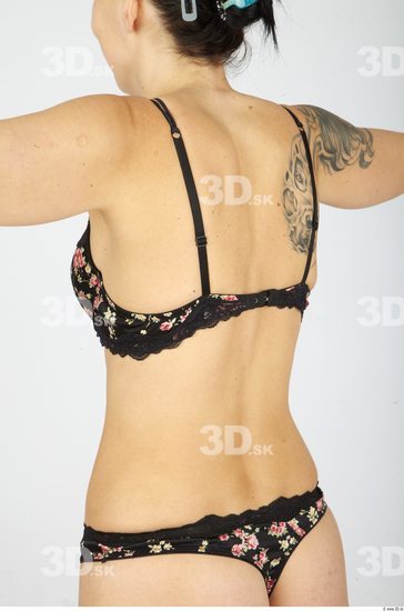 Upper Body Whole Body Woman Tattoo Underwear Slim Studio photo references