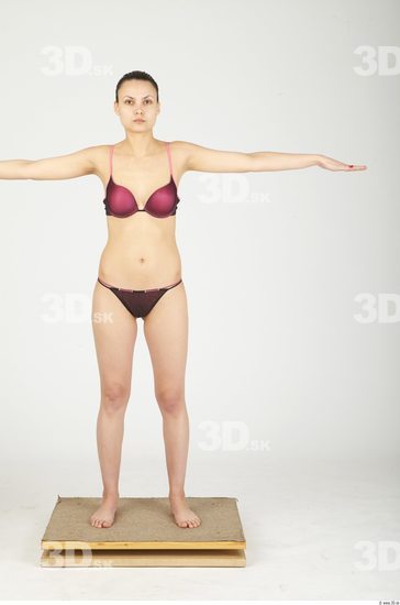 Whole Body Woman Animation references T poses Casual Underwear Slim Studio photo references