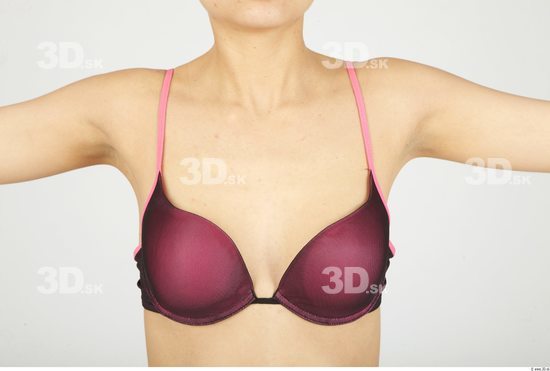 Chest Whole Body Woman Animation references Casual Underwear Bra Slim Studio photo references