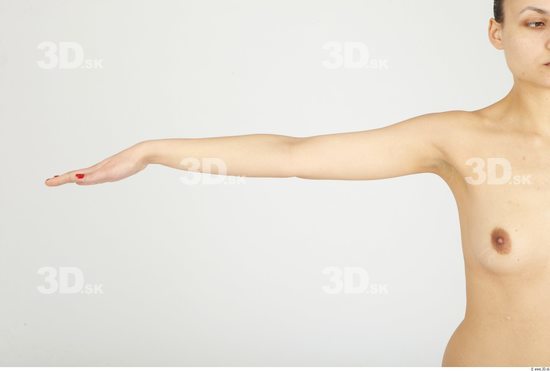 Arm Whole Body Woman Animation references Nude Casual Slim Studio photo references