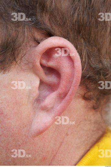 Ear Head Man White Casual Chubby Overweight Bald Street photo references