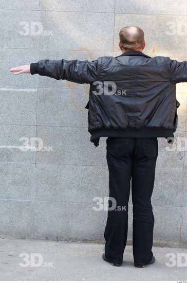 Whole Body Head Man T poses White Casual Chubby Overweight Bald Street photo references