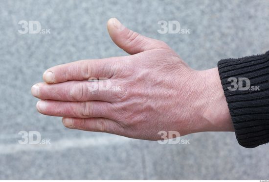 Hand Head Man White Casual Chubby Overweight Bald Street photo references