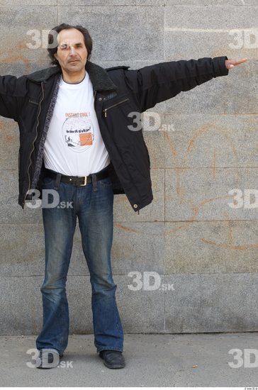 Whole Body Head Man T poses Casual Average Overweight Street photo references