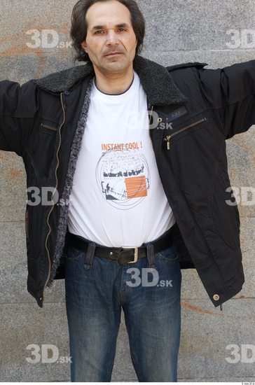 Upper Body Head Man Casual Windbreaker Average Overweight Street photo references