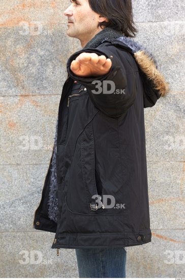 Upper Body Head Man Casual Windbreaker Average Overweight Street photo references