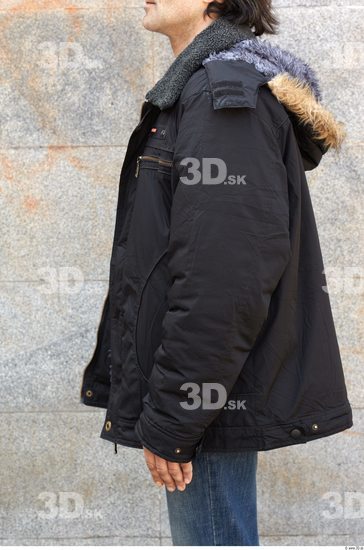 Upper Body Head Man Casual Windbreaker Average Overweight Street photo references