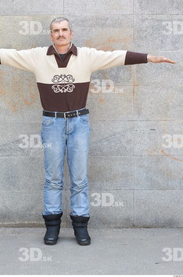 Whole Body Head Man T poses Casual Slim Overweight Street photo references