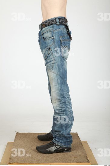 Leg Whole Body Man Casual Jeans Slim Studio photo references