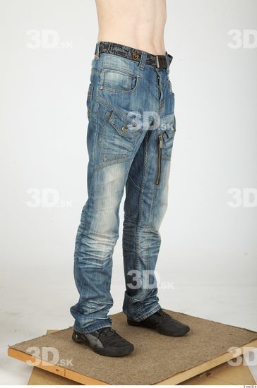 Leg Whole Body Man Casual Jeans Slim Studio photo references