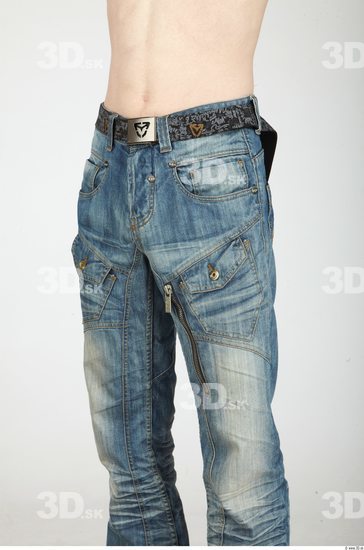 Thigh Whole Body Man Casual Jeans Slim Studio photo references