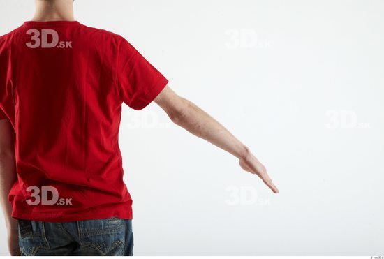 Arm Whole Body Man Animation references Casual Shirt T shirt Slim Studio photo references