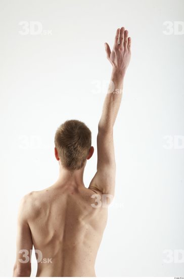 Arm Whole Body Man Animation references Nude Slim Studio photo references