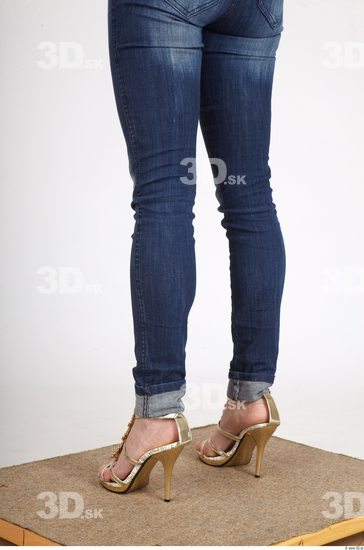 Calf Whole Body Woman Animation references Casual Jeans Average Studio photo references