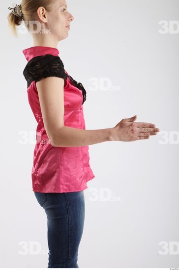 Arm Whole Body Woman Animation references Casual Blouse Average Studio photo references