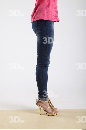 Leg Whole Body Woman Animation references Casual Jeans Average Studio photo references