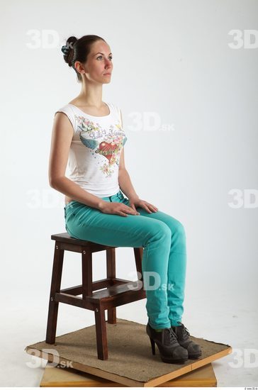 Whole Body Woman Artistic poses White Casual Slim